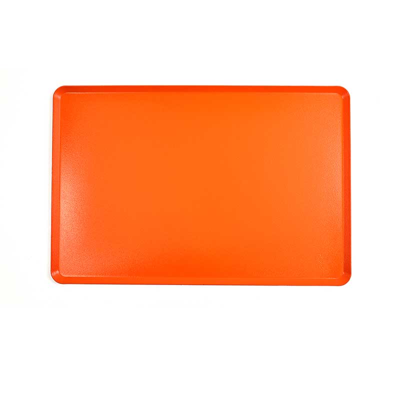 Orange Rectangular Rounded-Corner Silicone Angled Edge Baking Tray