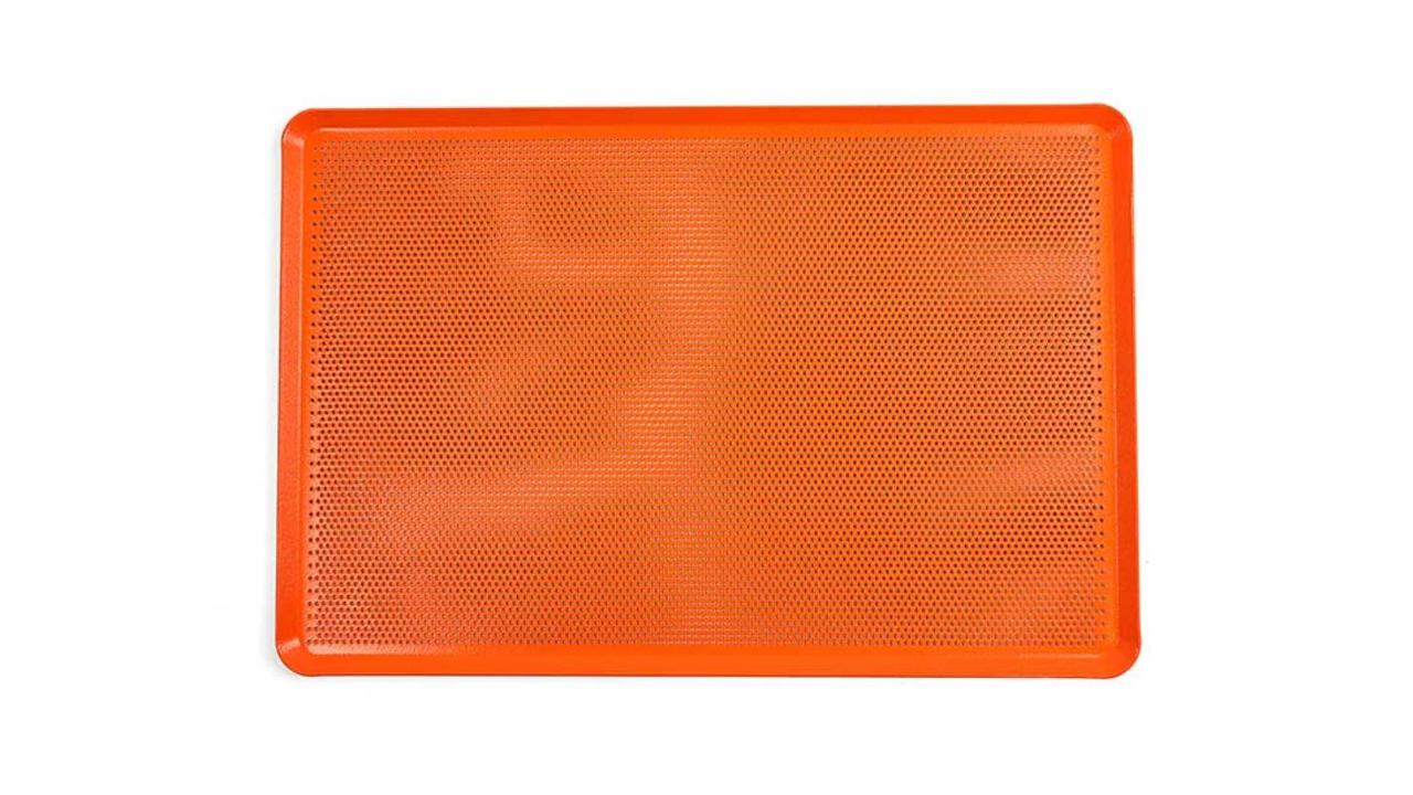 Fengyang Jiasong orange-rectangular-rounded-corner-silicone-hollow-angled-edge-baking-tray